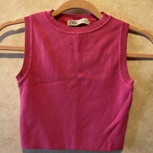 Zara Pink Sleeveless Knit Top